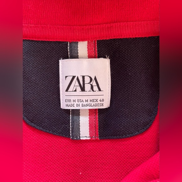 Zara Red, White, and Navy Blue Short Sleeve Polo! - Picture 3 of 3